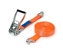5T - Standard Tie-Down Strap - 5T - 9m - 50mm - 2-part - Double J-hook - Orange