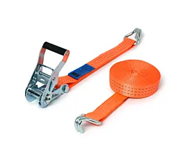 2.5T - Standard Tie-Down Strap - 2,5T - 6.5m - 35mm – 2-part – Double J-hook - Orange - 20pcs