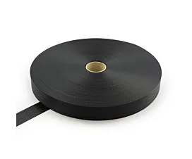 All - Black Webbing Seatbelt webbing - 1,850kg - 40mm - by the roll - Black