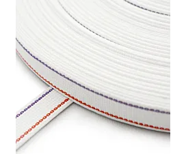 All Roller Shutter Webbing Straps Roller shutter webbing strap - White with red and purple stripes (22mm)