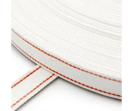 All Roller Shutter Webbing Straps Roller shutter webbing strap - White with 2 red stripes (22mm)