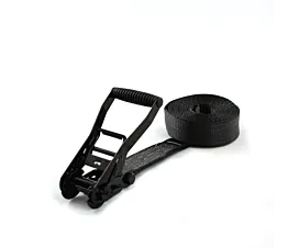 Black - Endless Tie-Down Strap - 5T - 50mm - 1-part with ratchet - Black + Custom label