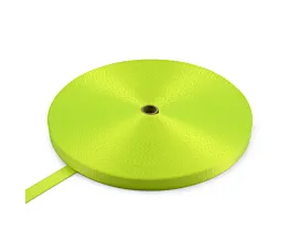 All Webbing Rolls - Polyester Polyester webbing 25mm - 1,200kg - 100m roll - Fluorescent yellow All Webbing Rolls - Polyester Polyester webbing 25mm - 1,200kg - 100m roll - Fluorescent yellow