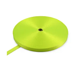 All Webbing Rolls - Polyester Polyester webbing 20mm - 1,000kg - 100m in roll - Fluorescent yellow