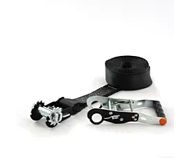 Black - Endless Tie-Down Strap - 5T - 50mm – 1-part - Removable ratchet - Black + Custom label