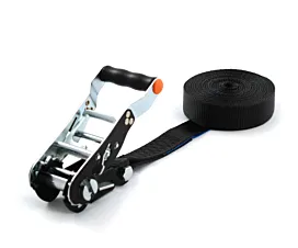 Black - Endless Tie-Down Strap - 2,5T - 35mm – 1-part - Removable ratchet - Black + Personalized label