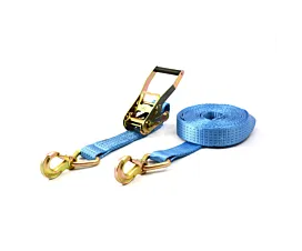 5T - Standard Tie-Down Strap - 5T - 10m - 50mm – 2-part – Snap hook with a triangular ring – Blue