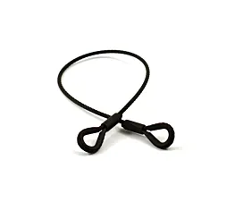 All Steel Wire Ropes & Chains 3mm steel wire rope sling – 2 thimble eyes – 55kg - Black