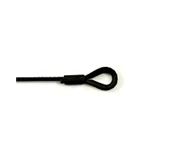 All Steel Wire Ropes & Chains 5mm steel wire rope sling – 1 thimble eye – 160kg - Black