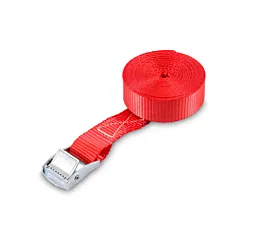 All Tie-Down Straps 25mm Tie-down - 250kg - 4m - 25mm – 1-part - Cam buckle - Red - 10pcs All Tie-Down Straps 25mm Tie-down - 250kg - 4m - 25mm – 1-part - Cam buckle - Red - 10pcs