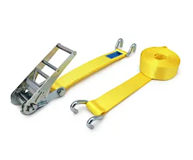 Custom Tie-Down Straps - 75mm Tie-Down Strap - 10T - 75mm – 2-part - Open rave hooks - Yellow - Custom label Custom Tie-Down Straps - 75mm Tie-Down Strap - 10T - 75mm – 2-part - Open rave hooks - Yellow - Custom label