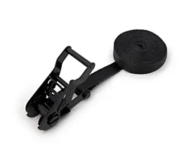 Black - Endless Tie-down - 1.2T - 25mm - 1-part - Ratchet - Black + Custom label