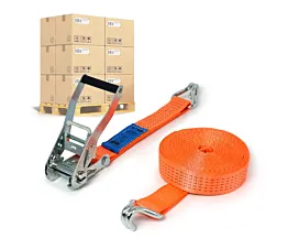 Pallet Tie-Down Straps 50mm Pallet Tie-downs - 5T - 9m - 50mm - 2-part - Double J-hook - Orange - 256pcs Pallet Tie-Down Straps 50mm Pallet Tie-downs - 5T - 9m - 50mm - 2-part - Double J-hook - Orange - 256pcs