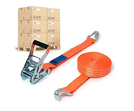 All Tie-Down Straps per Pallet Pallet Tie-downs - 2.5T - 6.5m - 35mm - 2-part - Double J-hook - Orange - 640pcs