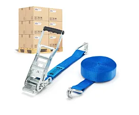Pallet Tie-Down Straps 50mm Pallet Tie-downs - ERGO 5T - 9m - 50mm – 2-part - STF450 - Blue - 192pcs Pallet Tie-Down Straps 50mm Pallet Tie-downs - ERGO 5T - 9m - 50mm – 2-part - STF450 - Blue - 192pcs