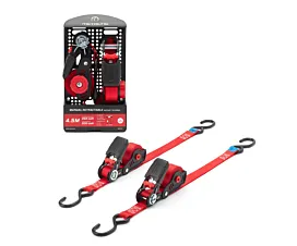 All Tie-Down Straps & Accessories Tie-down - 500kg - 4.5m - 25mm - S-hooks - Retractable - Red - 2pcs All Tie-Down Straps & Accessories Tie-down - 500kg - 4.5m - 25mm - S-hooks - Retractable - Red - 2pcs