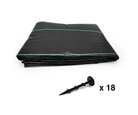 All Nets & Tarps Anti-Worteldoek + Grondpennen - 4m x 10m - 100g/m2 - Zwart All Nets & Tarps Anti-Worteldoek + Grondpennen - 4m x 10m - 100g/m2 - Zwart